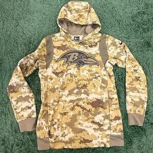 Nike Baltimore Ravens NFL Camo Salute to Service Hoodie Sweatshirt Hoodie Small